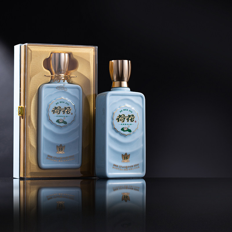 【酒厂自营】荷花酒酱香型纯粮食53度500ml 玉系列玉16白酒礼盒装
