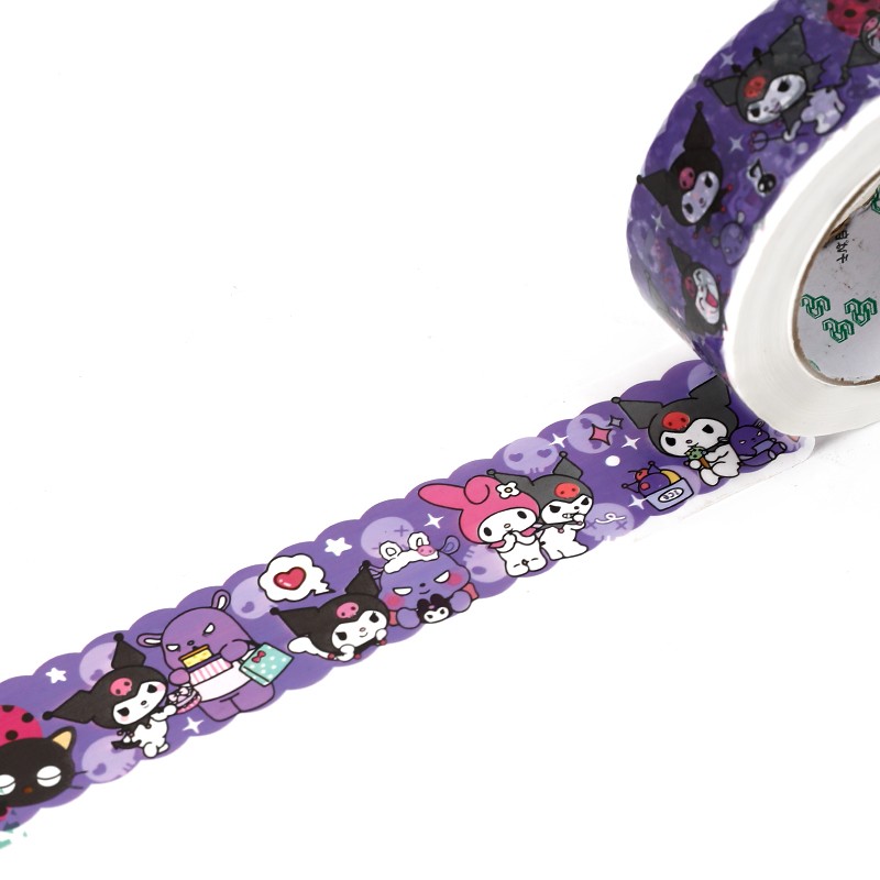卡通可爱白色紫色库洛米封箱胶带创意个性装饰胶布快递打包胶带