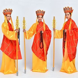 唐僧帽子服装西游记服装道具黄袍袈裟全套唐三藏帽子演出用品