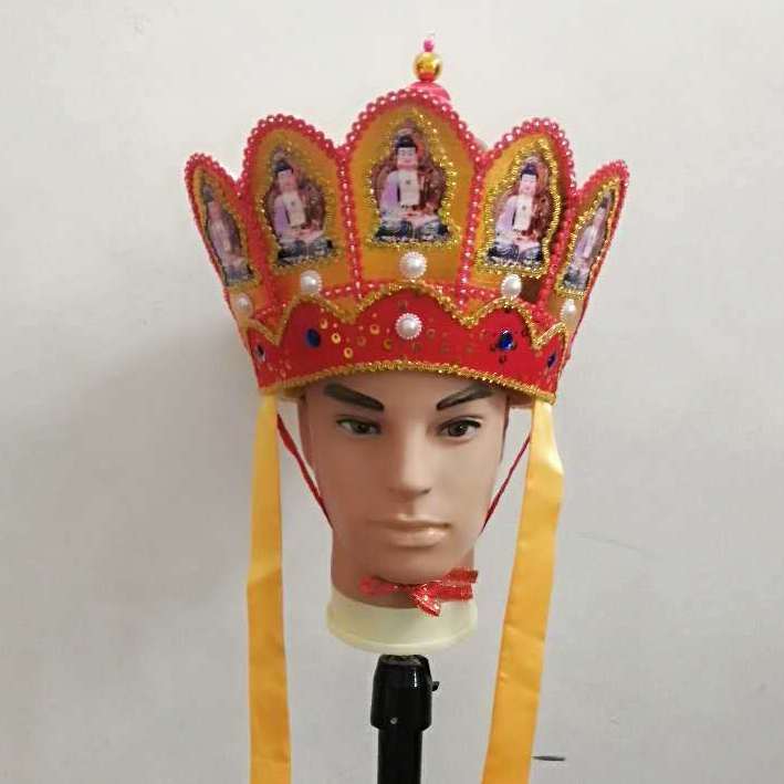 特价佛帽僧帽五佛帽西游记唐僧帽子服装配饰戏剧头饰帽子法帽演出