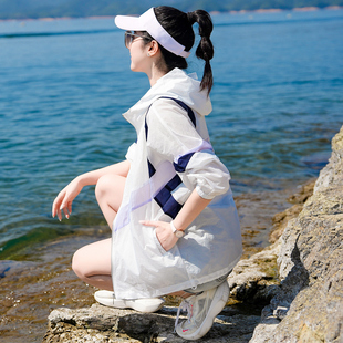 拼色大码 防晒衣女2024新款 轻薄防晒外套 薄款 女款 夏季 透气防晒服衫