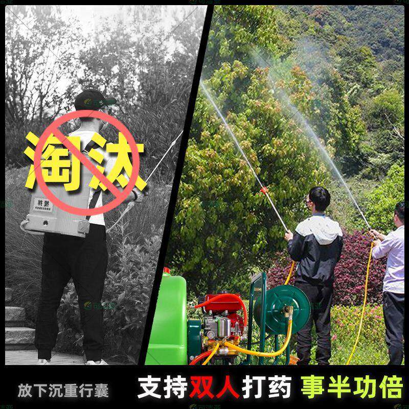 汽油柴油动力推车式新型喷药机农用高压喷雾器槟榔四行程园林消毒