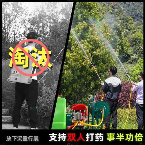 汽油柴油动力推车式新型喷药机农用高压喷雾器槟榔四行程园林消毒