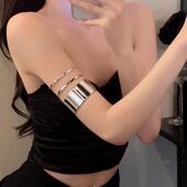 金属臂环饰品女银色手臂环大臂配饰臂钏朋克手环臂链手镯胳膊臂镯