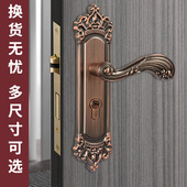 免改孔可调节门锁室内卧室房间通用型静音实木门欧美复古铜色锁具