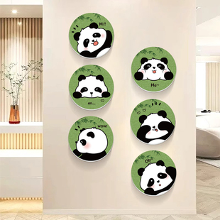 装饰墙贴遮丑开关补洞贴纸卧室房间门上墙面贴画自粘小图案小熊猫