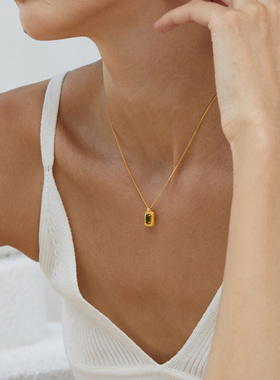 Sweetpeeps天然透辉石925银项链