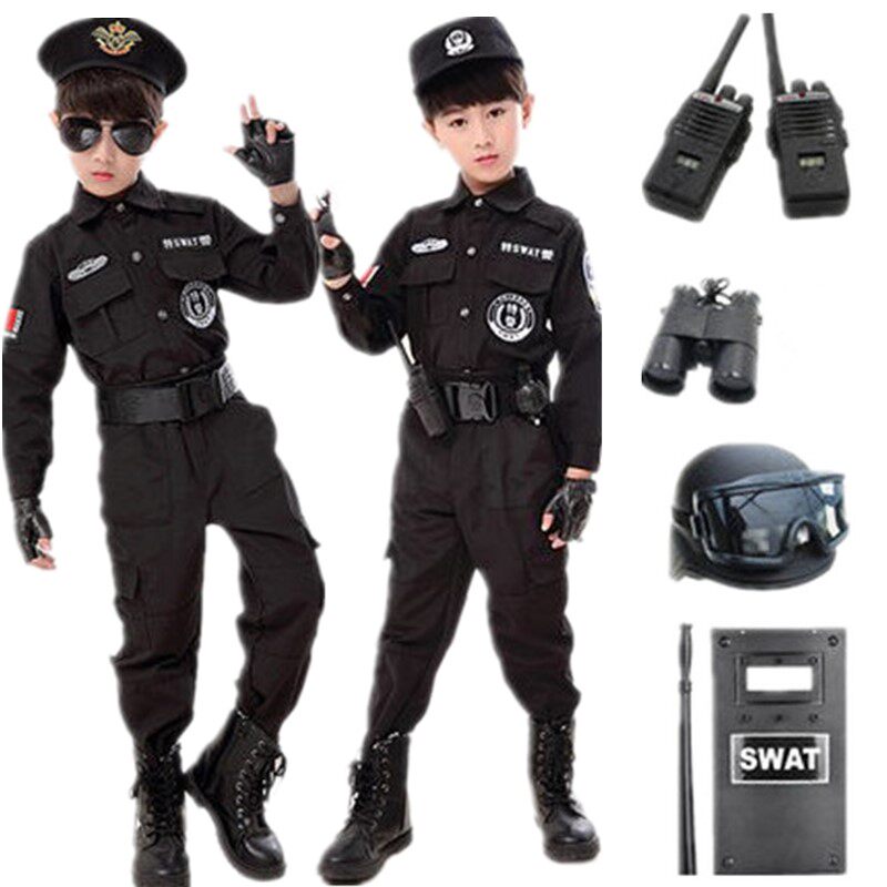 儿童警察服套装特警服玩具全套装备春秋男女警服夏季特种兵演出服