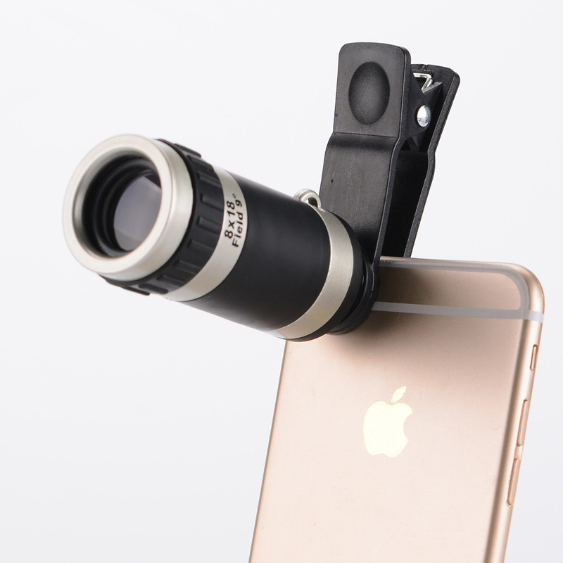 夜视拍照单筒望远镜演唱会长焦镜头变焦外置手机夹式蓝膜高清微光