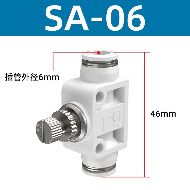 气管快速接头节流阀气动可调调速阀开关单向调节SA快插TSL8-01气