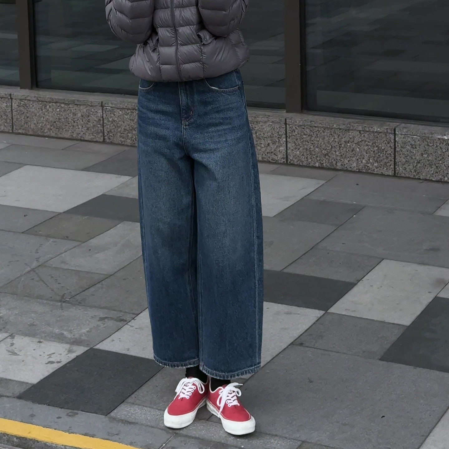 深蓝色阔腿加绒牛仔裤女2025秋冬新款大码胖mm宽松显瘦百搭直筒裤,女装/女士精品,大码裤装,淘宝优惠券,粉丝福利购,淘宝优惠卷