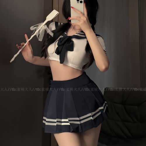 露腰超短裙清纯林火辣性感制服~诱惑学姐经典JK学生装水手服套装