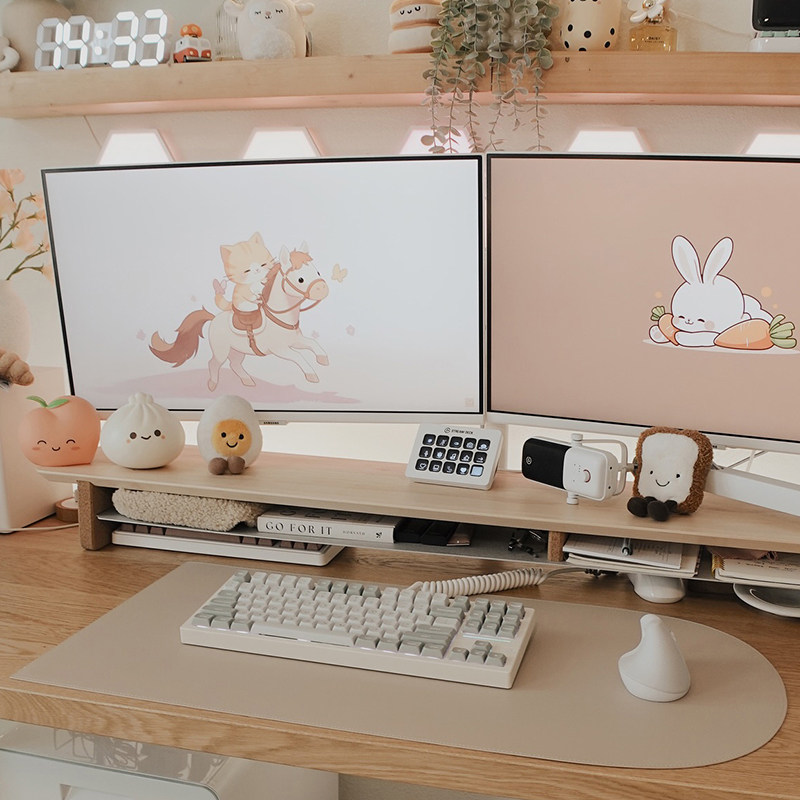 高级感皮革软木鼠标垫半圆形超大笔记本电脑键盘垫办公写字书桌垫