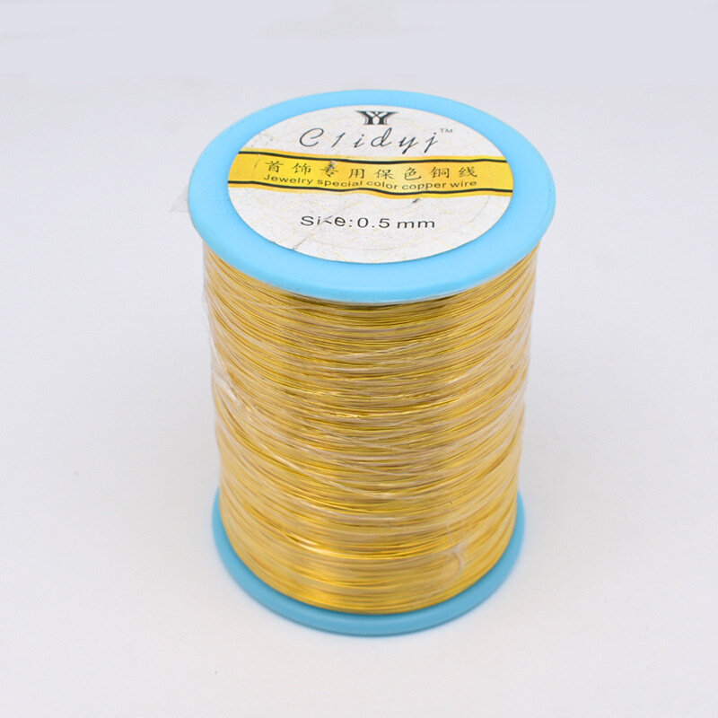 超大卷保色铜丝线 diy手工发饰品配件头饰配件发簪热缩片材料铜线