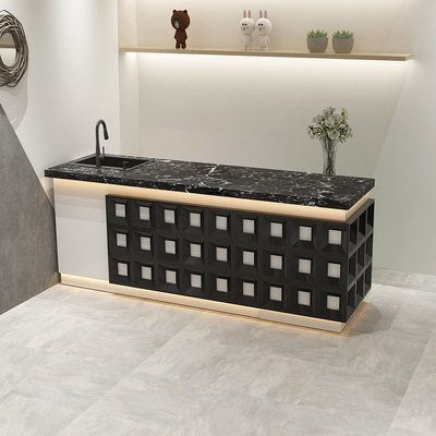 花店收银台操作台定制服装店大理石吧台包花桌烤漆专用工作台花艺