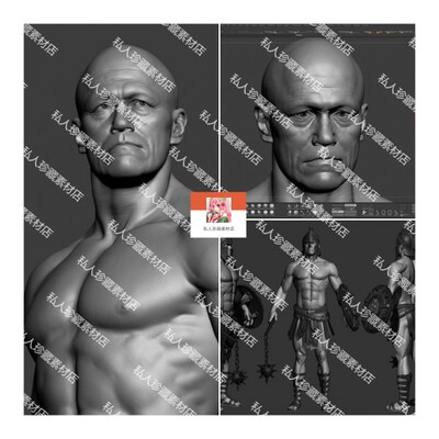 zbrush男性角色基础3d模型zb战士带细分高模手臂肌肉人体模型ztl