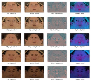 12套texturexyz人体脸部皮肤纹理mari映射置换贴图高清纹理合集