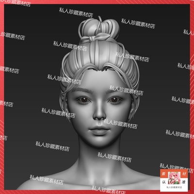 zbrush Blender亚洲古风美女性角色全身脚手3d模型zb人体雕刻模型