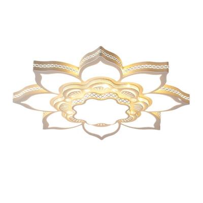 简约现代吸顶灯l佛ed瓣花新HMS中式水晶客厅灯堂展工程灯莲花厅灯