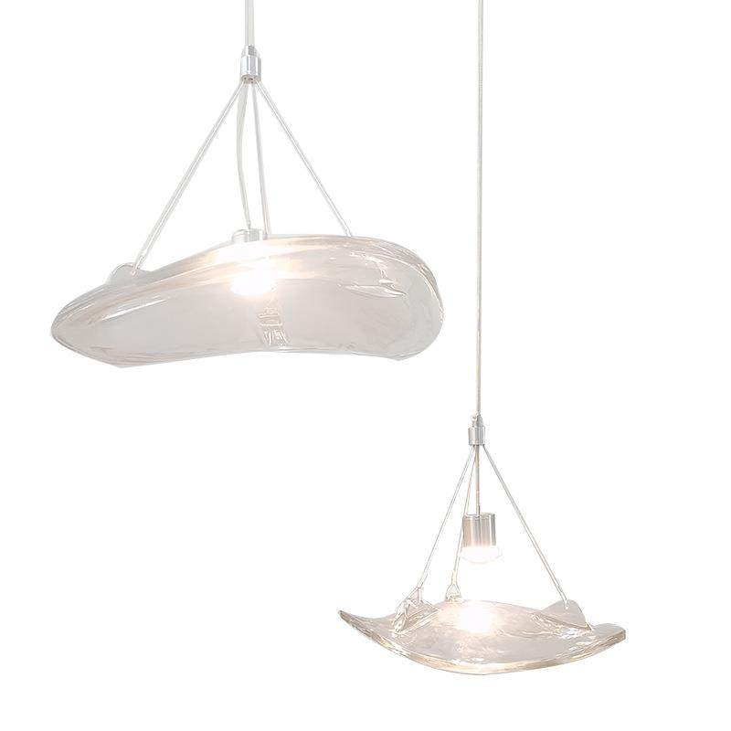 轻奢简489约餐厅酒卧室飞碟荷叶玻堂璃吊灯店大服装门店装可饰定,家装灯饰光源,智能吊灯,淘宝优惠券,粉丝福利购,淘宝优惠卷