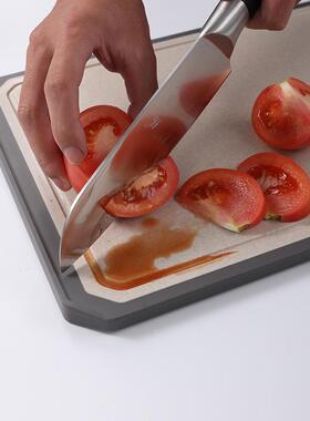 ZQ菜砧3板家用04不锈钢麦秸秆双板面板水果占面板切F76TST88菜案