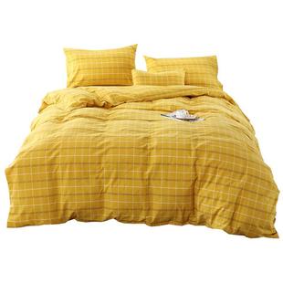 全RKC棉色织水洗棉被单件日式 风2 无印被条纹套格子罩预留缩水150