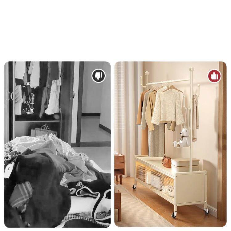 挂衣架落地卧室内家用简易衣帽架可移动晾衣架结实耐用床头收纳架