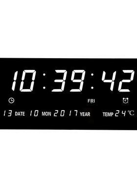 l钟e万d电子表客厅日历挂钟现代数码年简约时钟大3615英文历数字