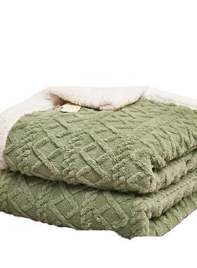 205冬季新羊羔绒毯塔芙绒毯款毛素纯色提XN202301花印花棋盘格双