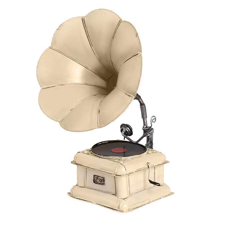 金属工艺品复古留声机咖啡厅酒吧橱窗陈列拍摄道具工艺品摆件