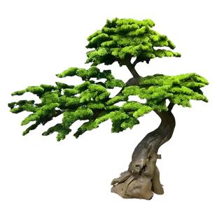 迎客松仿FKJ真树罗美汉人松玻璃钢树新中式酒店装假饰造型松景观