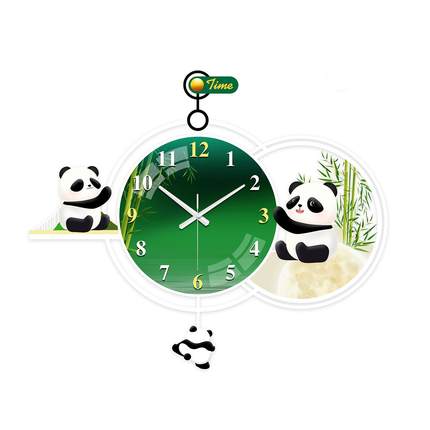 国宝猫网红创意表挂钟客厅熊高级家ADC01/XD用餐厅卧室感挂墙时钟