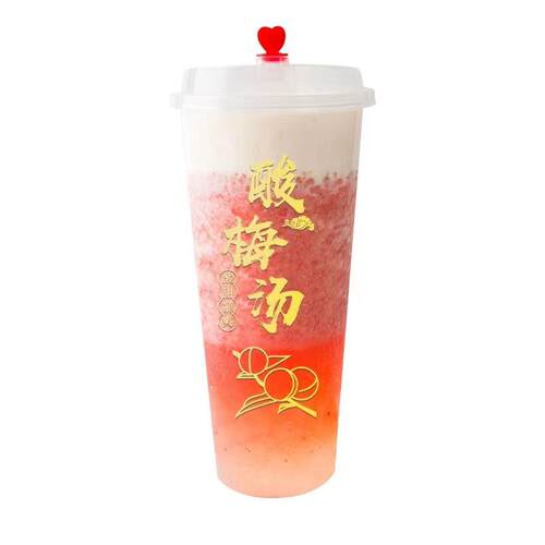 5pp90口径一次性砂奶茶杯700/水果茶饮00磨透明塑柠檬茶果注汁外