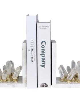 简约样板房间紫KF-M512水晶书书挡书现立靠摆件办公室书房家居装