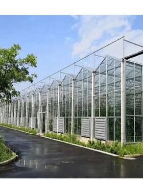 玻璃连栋大棚蔬菜大棚现代化生态餐厅大棚钢管骨架智能玻璃温室