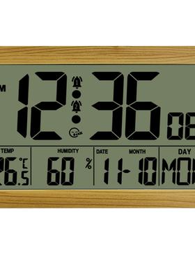 木纹客厅卧室字壁钟LCH180H(木D高清数温显示湿度多功能万年挂历