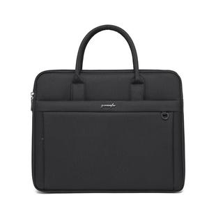 帆布大容量会议公袋文包士办公商多层文男件包手提文件印log务o