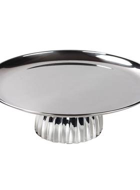 简约现代几何高脚圆形水果盘摆件售楼处样板间家居桌面收纳托盆