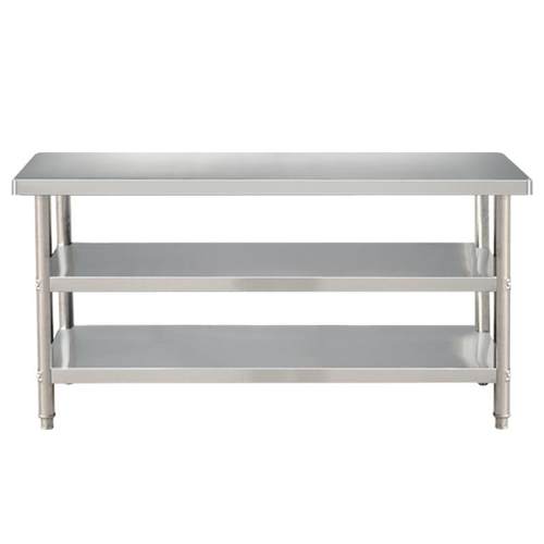 圆角不锈钢工作台拆装双层三层桌饭店厨房操作台打荷台切菜多层