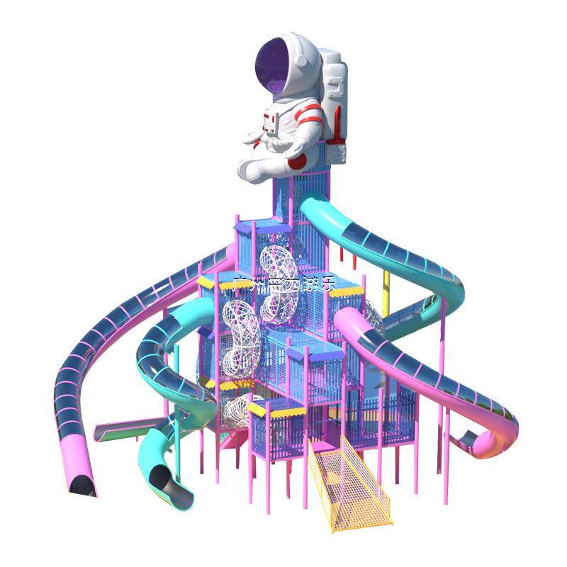 型大户外动力游乐设无备不锈钢滑梯WDL-02滑世园界无动力乐器材源