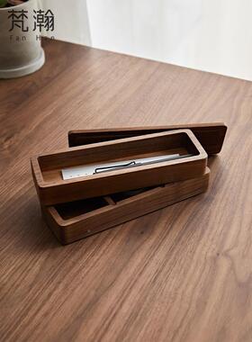 xyt实木办公面桌收纳盒方多层杂物整理木小盒FHBG0020长形抽屉内