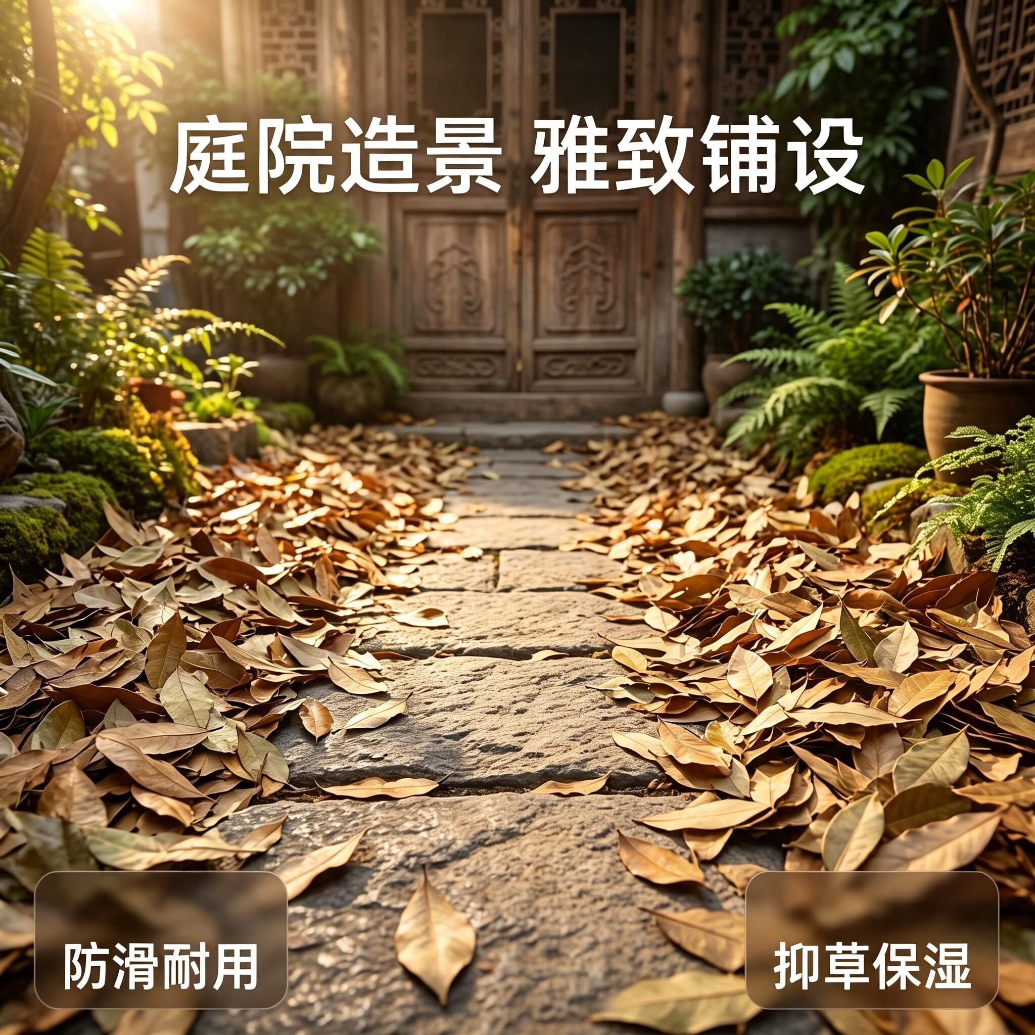 干杨梅叶喜庆铺地造景打底铺设
