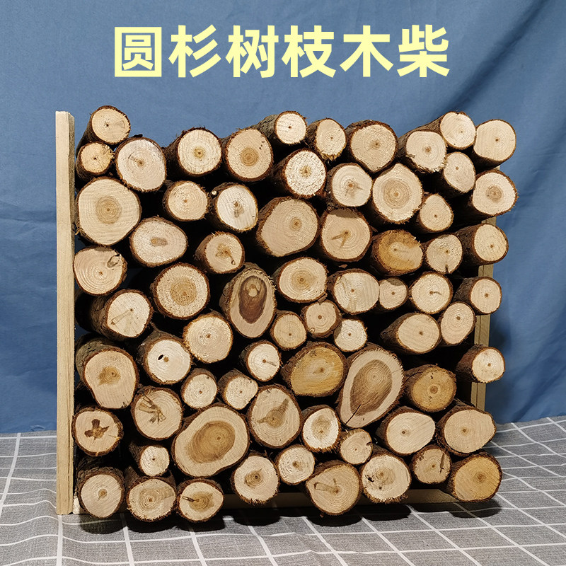 圆杉树枝带框堆平方摆放造景篝火