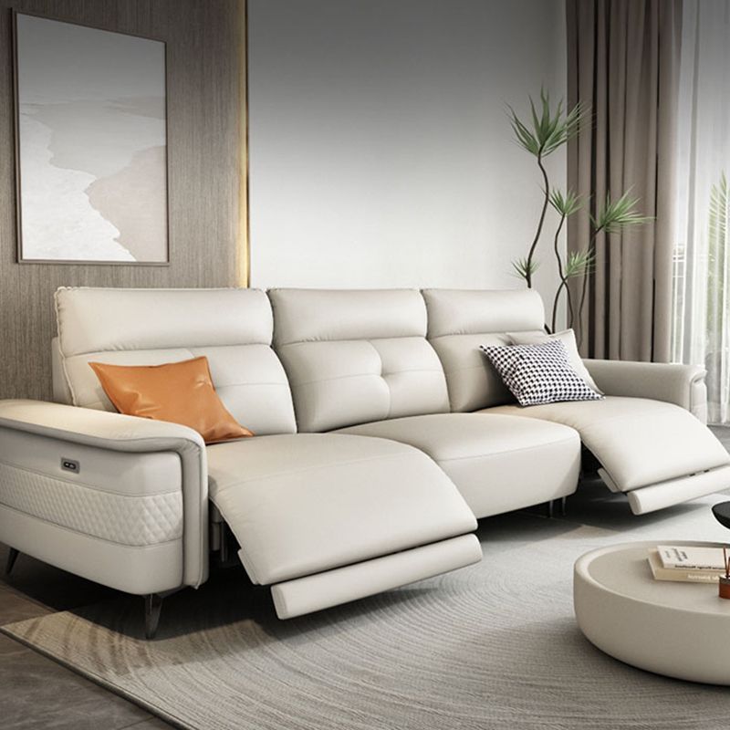 意式极简约现代轻奢大小户型客厅伸缩电动功能真皮沙发组合零靠墙