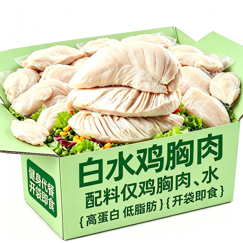 白水煮鸡胸肉健身代餐轻即食减无0低脂肪添加期专用肥官方旗舰店