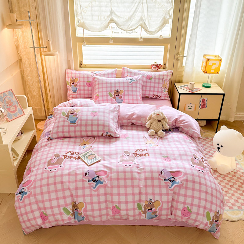 乌萨奇纯棉床上四件套疯狂动物城儿童床品全棉男被套床笠宿舍三件,床上用品,床品套件/四件套/多件套,淘宝优惠券,粉丝福利购,淘宝优惠卷