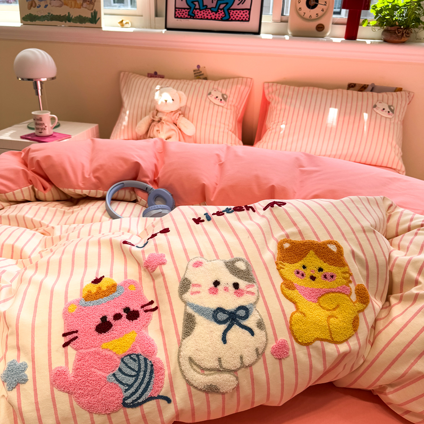 可爱好看全棉加厚四件套秋冬磨毛