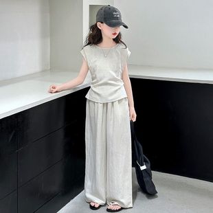 慵懒风休闲两件套 女童夏季 套装 2025新款 女孩大童韩系穿搭儿童夏装