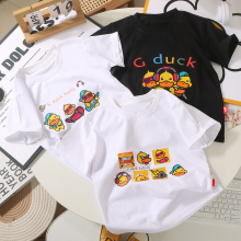 G.DUCKKIDS哈罗小黄鸭夏季儿童纯棉T恤男女童短袖薄款上衣童装k2