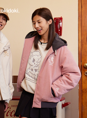 tokidoki淘奇多奇徽章绣花灯芯绒棉服外套2024新款秋冬男女同款